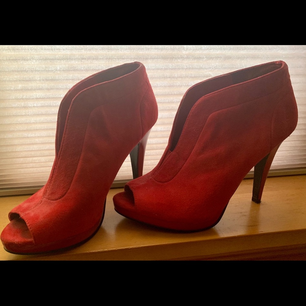 Red bootie heels